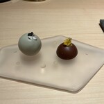 江戸焼肉 - 柚子と黒胡麻の茶菓子