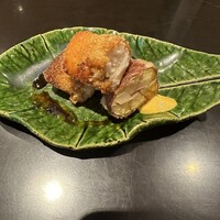 室町 和久傳 - 揚物　カマス（氷見）丹波栗