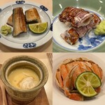 鮨さかもと - うなぎ
      子持ちシャコ
      白子の茶碗蒸し
      香箱かに