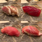 鮨さかもと - いわし
      大間のヅケまぐろ
      中トロ
      大トロ