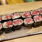 すしやのたい悟 - たい悟名物！エシャトロ巻きで〆です♡