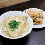 きつねうどん、かき揚げ