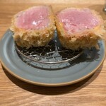 とんかつ成蔵 - シャ豚ブリアン　TOKYO X +1000円　瑞々しさがすごい。料理もかつも、コースのように一つずつ出てくる