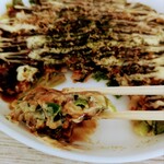 関西風お好み焼き 花歌 米子店 - ネギいっぱい入ってます