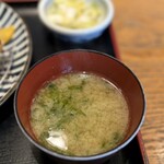 とんかつ 田 - アオサの味噌汁