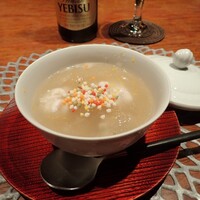 魚坐 - 雲子のすっぽん出し汁スープ