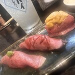 焼肉ホルモン ひなた - 肉寿司３種盛り