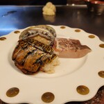 엑시부 가루이자와 텟판야키 - 本日の食材（オマール海老・鮑・白身）