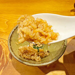 中華そば しば田 - 柚七味で味変した炊き込みご飯をいただきます