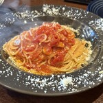 バルハチゴー - この日のパスタは大盛りで普通サイズに( 'ч'๑ )ŧ‹"ŧ‹"