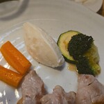 キッチン ブルー グローブ - 備え付け野菜のアップ