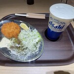 レストラン リップル - 料理写真:アジフライ単品・生ビール大