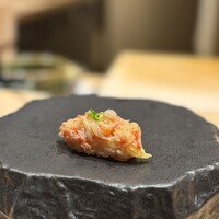 京橋 鮨 好日 - ずわい蟹黄身あえ