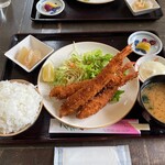 花の木 - 料理写真:海老フライ定食ごはん大盛
