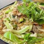 GIA DINH - ベトナムの高菜は葉よりも軸がメインな可食部位。味も食感もブロッコリーの軸に近いかも。コリッというかシャクッというかした歯応えがおもしろーい♪