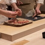 あま木 - 車海老の準備