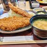 かつ時 稲沢店 - ロースカツカツとエビフライのランチ