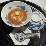 石葉 - 焚合せ）蟹蕪蒸し　蟹餡掛け　山葵