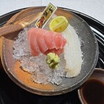 石葉 - お造り）メジマグロ、蟹