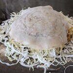 広島流お好み焼 大福 - 蒸し焼きしてます♪