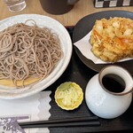 みつ乃家 - かき揚げ天せいろ1,300円＋そば大盛（＋0.5人前）230円