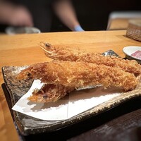 大漁市場 なるみ乃 - ◆大きな有頭海老フライが3尾！見ているだけで幸せ気分に。笑