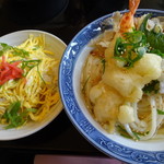 飛鳥 - 今日はぶっかけおろし天ぷら冷やしうどんとちらし寿司