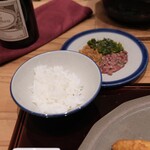 肉料理ふくなが - ご飯に牛生まぶし