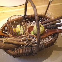 アニエルドール -  一品目　枝豆とフォアグラのファラフェル、鮎のムースと