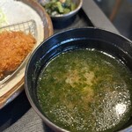 とんかつ二矢 - あおさ海苔のお味噌汁