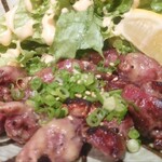 蕎麦と炙り焼き 奥 いずも  - 鶏ハツ炭火焼