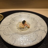 銀座 すし 仙道 - カニ味噌のビーフンキャビア添え