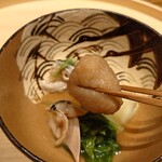 温石 - 山東菜と蓮根の揚げ団子と蛤のお鍋