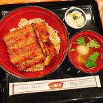 鰻々亭 - シングル丼+大串1/2
