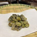 天ぷら はせ川 - 枝豆と海苔の天ぷら