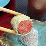 天ぷら はせ川 - 塩で食べますが、明太子の味で十分