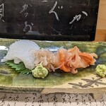 割烹 市川 - お造り　赤貝と烏賊