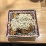 懐石 後藤 - モツ鍋の後に、まさかのチキン南蛮。食べきれず2次会に持っていきました。