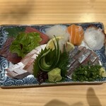 懐石 後藤 - 刺し盛り。鯵がメチャクチャ美味かった。