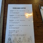 アカアマコーヒーロースターズトウキョウ - ハンドドリップコーヒーのメニュー