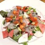 トラットリア アルモメント - 【プリモピアット】トラフグのカルパッチョ。冬の味覚の王様は様々な顔を持ちます。