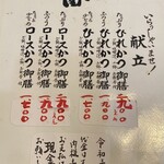 とんかつ しお田 - メニュー（2024年12月15日撮影）