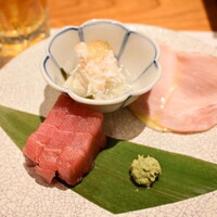 すき焼きと牛まぶし ももしき - お造り、あっさり漬け、旬菜