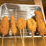 串かつ 花道 - アジ・銀杏・南高梅・生麩・穴子