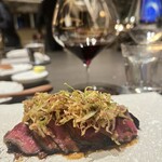 Auberge eaufeu - 鹿の薄切り　トレヴィスの苦味とともに