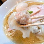 らーめん本竈 - 特製ゆず塩らーめんのエビワンタン