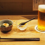 小皿のまぐろとさば。 - 付き出し