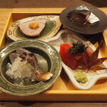 小皿のまぐろとさば。 - 本まぐろとトロさばの小皿盛り