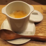 小皿のまぐろとさば。 - ハマグリと白子の茶碗蒸し