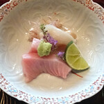 海老亭別館 - メジマグロ、バイ貝